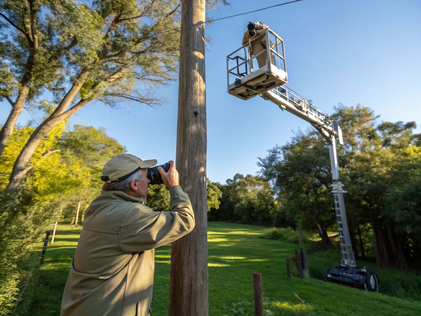 A photograph featuring a wildlife biologist tagging a deer as part of a population monitoring program, highlighting CHASSE PRIVEE LES CHARBONNIERS' dedication to scientific research and data-driven conservation.